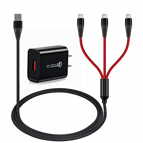 USB C Charger for DJI Osmo Mobile 6 OM 6 5 4 SE/RS 2 3 Mini Stabilizers and Pocket 2 Action Cameras, 3-in-1 Type-C Charging Cable with 18W Fast-Charge Adapter Accessories, 4ft