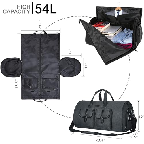 UNIQUEBELLA Carry-on Garment Bag Large Duffel Bag Suit Travel Bag Weekend Bag Flight Bag with Shoe Pouch for Men Women Age: Over 6 Years Old