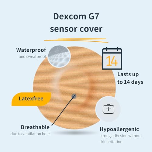 25 x Dexcom G7 Sensor Covers, Overpatch, Last Up to 14 Days, Sweat & Waterproof, CGM, Glucose Monitor Protection, Pink