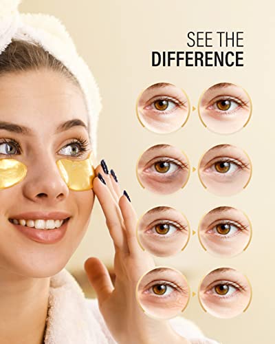 24k Gold Under Eye Patches (15 Pairs), eye mask, Collagen Skin Care Products, Eye Patches for Puffy Eyes, eye masks for dark circles and puffiness