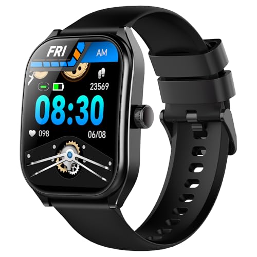 Curve Smart Watch for Men Women (Answer/Make Call), 2.01" Fitness Tracker with 120+ Sport Modes Heart Rate Sleep Blood Oxygen Monitor, IP68 Waterproof Fitness Watch for Android iOS, Black