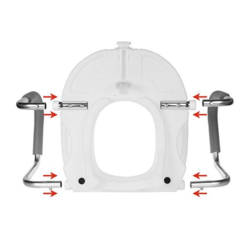 PCP Detachable Arms, Safety Accessory for Molded Toilet Seat Risers, Made in USA
