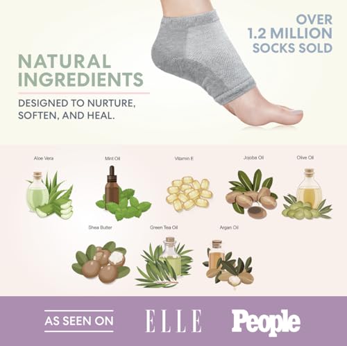 Dr. Frederick's Original Moisturizing Heel Socks for Cracked Heel Treatment - 2 Pairs - Stop Cracked Heels in Their Tracks