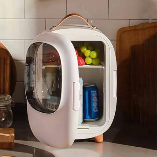Mini Fridge, Portable Personal Refrigerator with Removable Shelves, Single Door Small Refrigerators for Drinks, Food, Skincare, Cosmetic(Color:White)