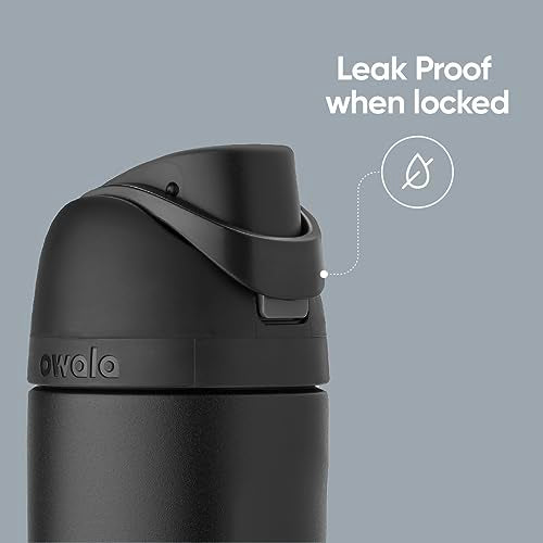 Owala FreeSip Insulated Stainless Steel Water Bottle with Straw for Sports and Travel, BPA-Free, 24-oz, Boneyard