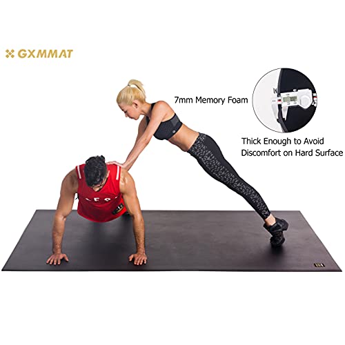 Gxmmat Large Exercise Mat 6'x8'x7mm, Thick Workout Mats for Home Gym Flooring, Extra Wide Non-Slip Durable Cardio Mat, High Density, Shoe Friendly, Perfect for Plyo, MMA, Jump Rope, Stretch, Fitness