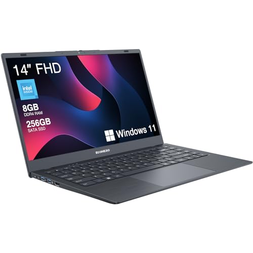 Laptop Computer, in-tel Celeron Processor, 8GB DDR4 RAM/256GB SSD, 14 Inch FHD 1920x1080 Display, Win-11 Thin & Portable Notebook PC, 2.4G/5G WiFi and Bluetooth 5.1