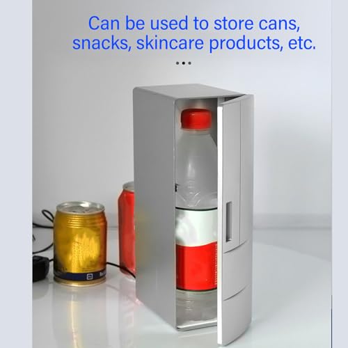 TOPINCN Portable Fridge, Mini Fridge Skincare Fridge for Bedroom, Portable Compact Personal Fridge Cooler and Warmer 5W Car Refrigerator Portable Freezer Electric Cooler for Home Car