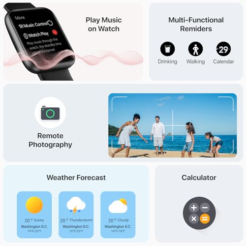 Smart Watch for Men Women - Answer/Make Calls/Quick Text Reply/AI Control, 1.83" for Android Phones iPhone Samsung Compatible IP68 Smartwatch Fitness Tracker Heart Rate Blood Oxygen Sleep Monitor