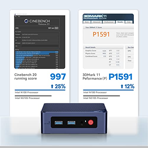 Beelink Mini S12 Pro Mini PC, 12th Intel Alder Lake-N100 (up to 3.4GHz, TDP 6W), 16GB DDR4 RAM 500GB PCIEx1 SSD, Mini Computer Support 4K@60Hz Dual Display/WiFi 6/BT 5.2/USB 3.2/HTPC/Family-NAS