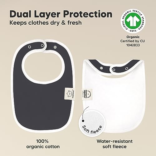 8-Pack Organic Baby Bibs for Girls & Boys - Teething Baby Bib, Baby Boy Bibs, Baby Girl Bibs, Newborn Bibs, Baby Drool Bibs for Infant, Toddler, Bibs for Baby Boy, Bibs for Baby Girl (Basics)