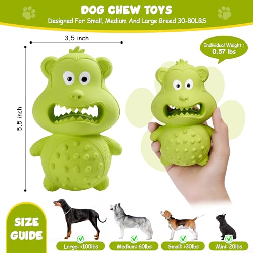 Dog Toys for Aggressive Chewers, Natural Rubber Squeaky Dog Toys, Indestructible Dog Toy, Dog Chew Toys for Aggressive Chewers, Interactive Tough Durable Dog Toys,Dog Toys to Keep Them Busy