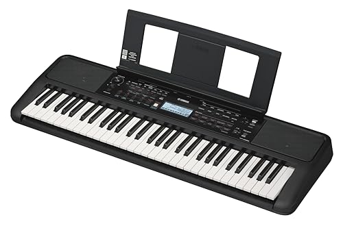 Yamaha PSR-E383 61 Touch Sensitive Keys Portable Keyboard for Beginners with Music Rest, Power Adapter