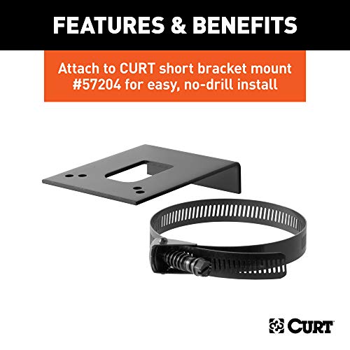 CURT 58300 Vehicle-Side Trailer Wiring Harness Mounting Bracket for 4-Way Flat, GLOSS BLACK POWDER COAT