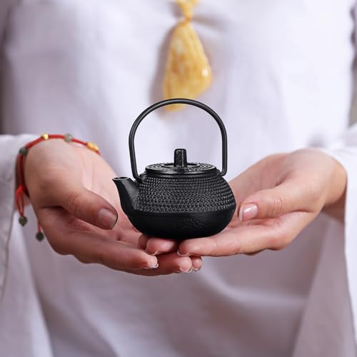 Ipetboom Mini Cast Iron Teapot Tea Set Tea Kettles Stovetop Miniature Japanese Tea Kettle Tea Kettle with Infuser Kettle Ornaments Small Teapot Teakettle Cast Iron Furniture Concentrate Diffuser