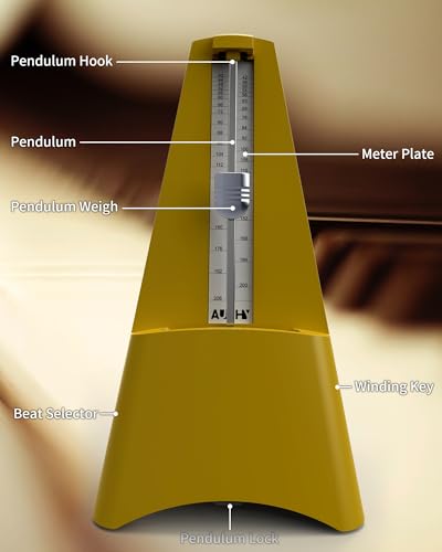 Mechanical Metronome, Classic Metronomes for Piano Guitar Violin or Other Instruments Track Beat and Tempo,AUPHY