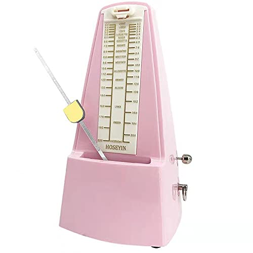 Mechanical Metronome, Universal Metronome for Piano, Guitar, Violin, and Other Instruments (Standard, Pink)