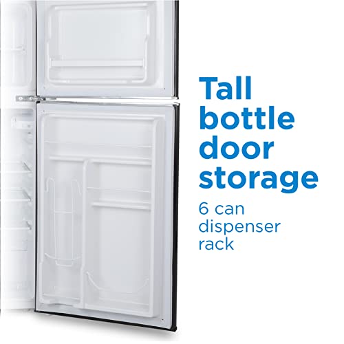 Commercial Cool CCRRD45HB 4.5 Cu. Ft True Freezer, Vintage Style, Retro Fridge with 2 Slide-Out Glass Shelves,Black Refrigerator