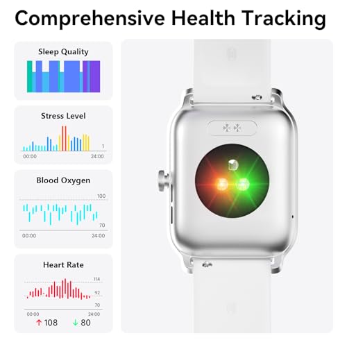 Gydom Smart Watches for Men Women, Alexa Built-in, Answer/Make Calls, 1.8" Touch Screen Fitness Activity Tracker, IP68 Waterproof Heart Rate Sleep Monitor for iPhone Android Anniversary Birthday Gifts