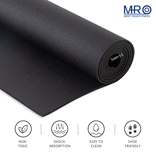 Large Exercise Mat 7x5|7x7|7x9|7x12x7mm,High-Density Workout Mats for Home Gym Flooring,Non-Slip,Extra Thick Durable Cardio Mat,and Ideal for Plyo,MMA,Jump Rope -Shoes Friendly