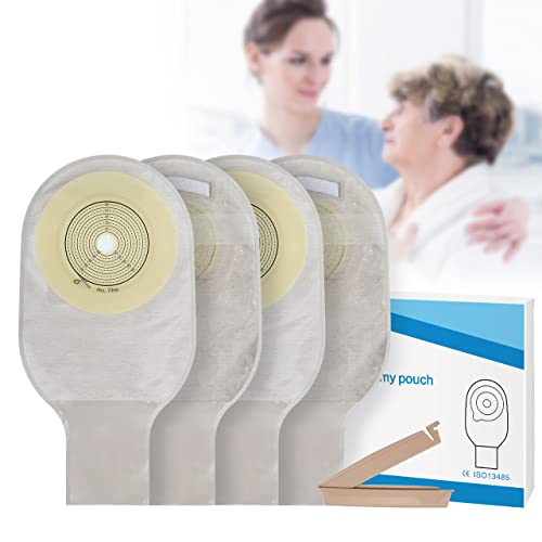 Colostomy Bags, 20Pcs Ostomy Supplies for Ileostomy Stoma Care, Ostomy Bag with Clamps, One Piece Drainable Colostomy Supplies Max Cut 70mm