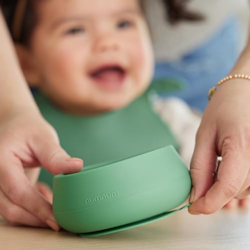 NumNum Suction Bowls | Extra Strong Suction | Non-Slip Design | Durable 100% Food Grade Silicone BPA-Free | for Babies & Toddlers 4 months+, 2 Baby Bowls (Mauve/White)