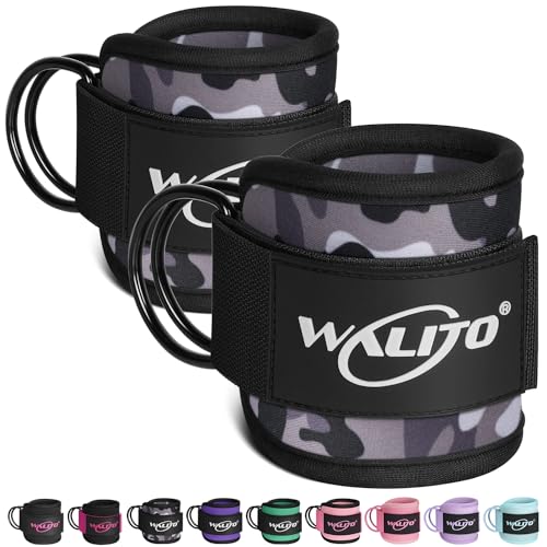 WALITO Gym Ankle Straps for Working Out - Glute Ankle Cuff Kickback Strap, Gym Cable Machine Accessories for Women Glute Leg Extensions, Hip Abductors & Lower Body Exercises Equipment