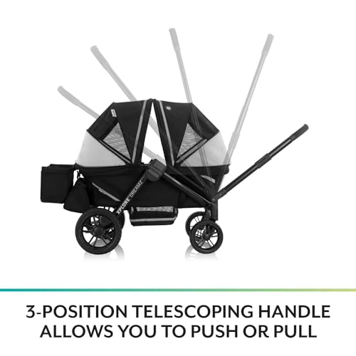 Evenflo Pivot Xplore Dreamz All-Terrain Stroller Wagon with Bassinet Insert (Jetsetter Black)