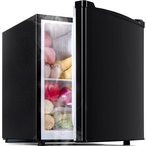 1.7 Cu.Ft Small Fridge for Bedroom Office, Small Refrigerator with Freezer, Auto Defrost, Low Noise, Energy Saving, Compact Refrigerator for Bedroom, Office, Dorm, Black