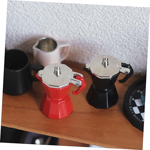 COHEALI Decor Coffee Pot Coffee Makers Mini Coffee Machine Model Micro-Scene Adornment Mini Kitchen Coffee Machine Mini House Appliances Household Accessories Furniture Ob11 Alloy