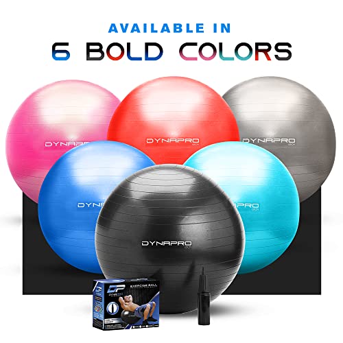 Exercise Ball – Extra Thick Eco-Friendly & Anti-Burst Material Supports over 2200lbs, Stability Ball for Home, Yoga, Gym Ball, Birthing Ball, Physio Ball, Swiss Ball, Physical Therapy or Pregnancy