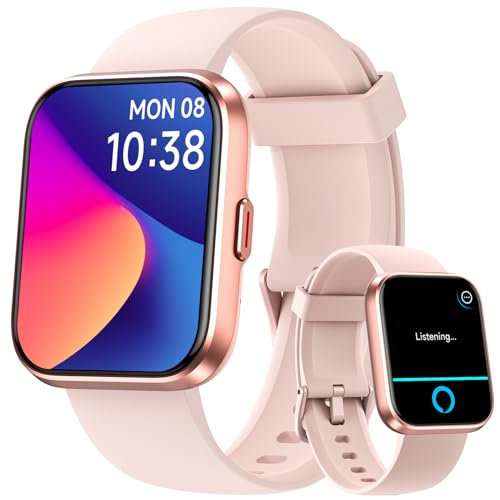 Fitpolo Smart Watches for Women, 1.8'' Alexa Built-in Fitness Tracker Watch with Bluetooth Calls, IP68 Waterproof, Heart Rate/Sleep/SpO2 Monitor, 110 Sports Modes Compatible with Android & iPhone