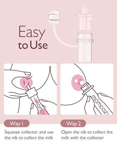 Momcozy Colostrum Collector Reusable Breast Milk Collector with Storage Case and Cotton Wipe, Portable Colostrum Container BPA Free, Multi-Use Collector 5ml-6pcs