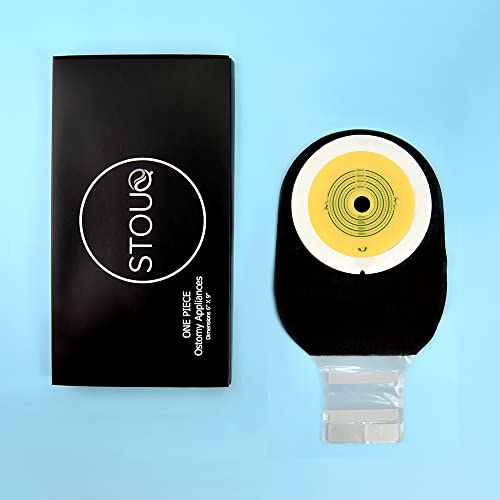 Black Ostomy Bags, One Piece Drainable Appliance, Cut to Fit Superior Colostomy Bags - Ostomy Bag Supplies - Open 10pcs/Box