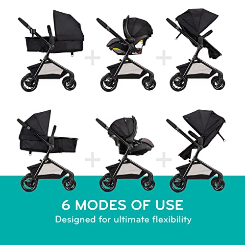 Evenflo Pivot Modular Travel System with LiteMax Infant Car Seat with Anti-Rebound Bar (Desert Tan)