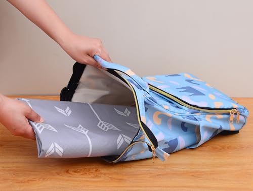 51" Splat Mat for Under High Chair/Arts/Crafts, WOMUMON Baby Washable Spill Mat Waterproof Anti-Slip Floor Splash Mat, Portable Play Mat and Table Cloth (Arrow, 51")