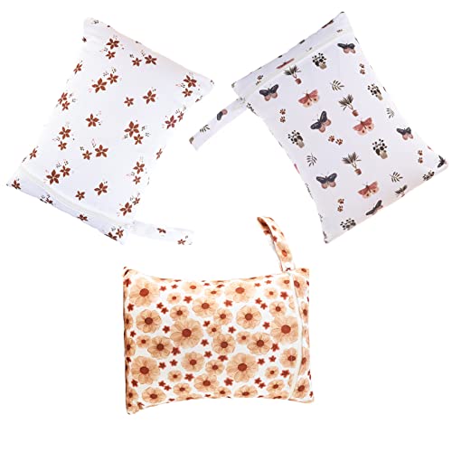 3 Set Wet Bag Storage Bag Waterproof Washable Travel Bags, Beach, Pool, Gym Bag for Swimsuits & Wet Clothes (Flower)