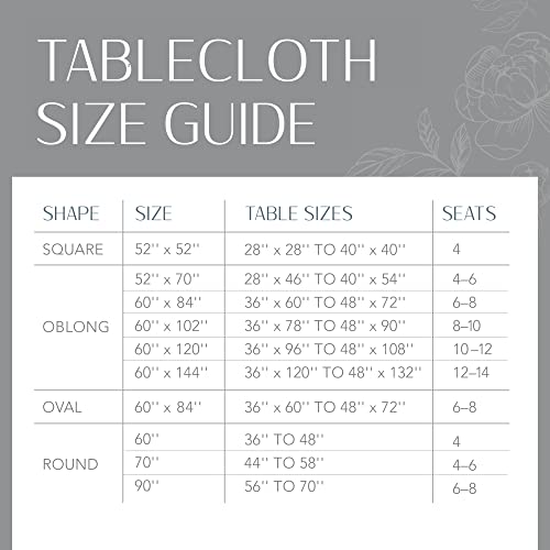 Elrene Home Fashions Ava Floral Jacobean Water- and Stain-Resistant Vinyl Tablecloth with Flannel Backing, 52 Inches X 70 Inches, Rectangle
