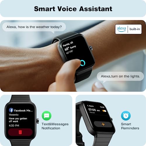 Fitpolo Smart Watch for Men Women,1.8" Touchscreen Fitness Tracker Bluetooth Call Alexa SpO2 Heart Rate Monitor Sleep Calorie Step Counter Waterproof Activity Tracker and Smartwatch for Android iPhone
