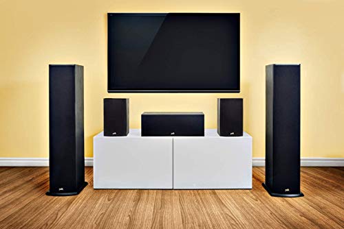 Polk Audio T15 100 Watt Home Theater Bookshelf Speakers – Hi-Res Audio with Deep Bass Response, Dolby and DTS Surround, Wall-Mountable, Pair, Black