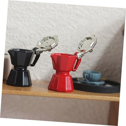 COHEALI Decor Coffee Pot Coffee Makers Mini Coffee Machine Model Micro-Scene Adornment Mini Kitchen Coffee Machine Mini House Appliances Household Accessories Furniture Ob11 Alloy