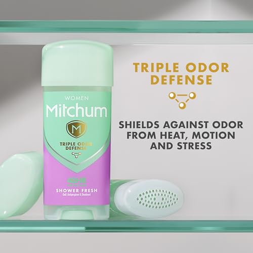 Mitchum Women's Deodorant, Antiperspirant Stick, Triple Odor Defense Gel, 48 Hr Protection, Shower Fresh, 3.4 Oz (Pack of 2)