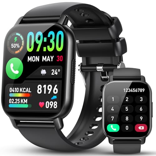 Smart Watch for Men/Women with Bluetooth Call and Message Reminder, Fitness Watch 1.85" HD Touch Screen, Heart Rate/Sleep/Blood Oxygen/Steps Monitor, 112+ Sport Mode, Activity Trackers for Android iOS