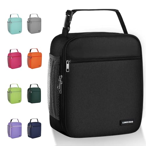 Lunch box Lunch bag for men women Large capacity Lunchbox Reusable Lunch bags Insulated Lunch bag Lunch box cooler (Black)
