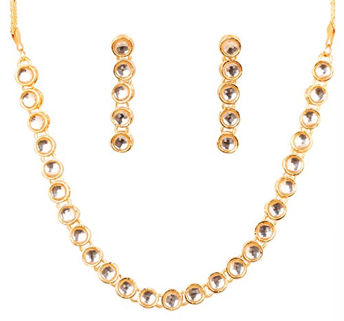 Touchstone "Contemporary Kundan Collection Indian bollywood elegant Kundan polki look light jewelry necklace set in gold tone for women
