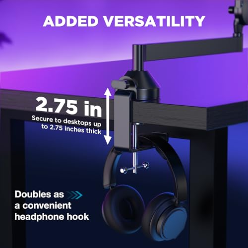 InnoGear Low Profile Mic Arm, Microphone Boom Arm Desk Mount for Fifine AM8 K669B Elgato Blue Yeti HyperX QuadCast AT2020 Shure SM58 SM7B, Mic Stand with Mic Clip 3/8" to 5/8" Adapter