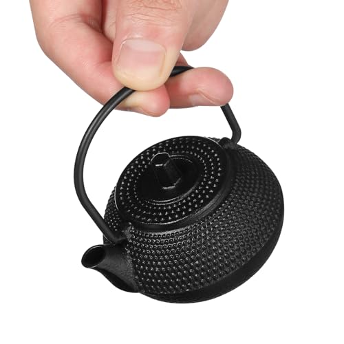 Alipis Iron Tea Kettle Tea Small Tea Kettle Cast Iron Teapot Dollhouse Furniture Model Tabletop Decoration, 2.83X2.75X1.69 in