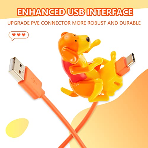 Frienda Dog Charging Cable Dog Smartphone USB Cable Charger USB Data Transmission Mini Humping Dog Cable for USB Charging Cable of Mobile Phones, Only Compatible with Type-c(Cute Style, 1 Pcs)