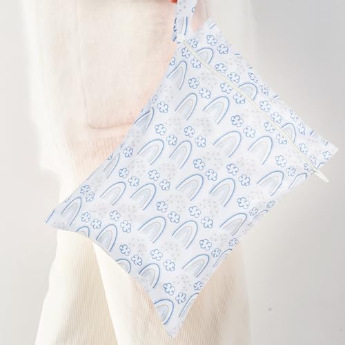 9 Sets Newborn Baby Cloth Pocket Diapers Adjustable Reusable for Baby Boys and Girls(6-33 pounds,0-3 Years),One Wet Bag+4Diapers and 4Inserts (AD07)