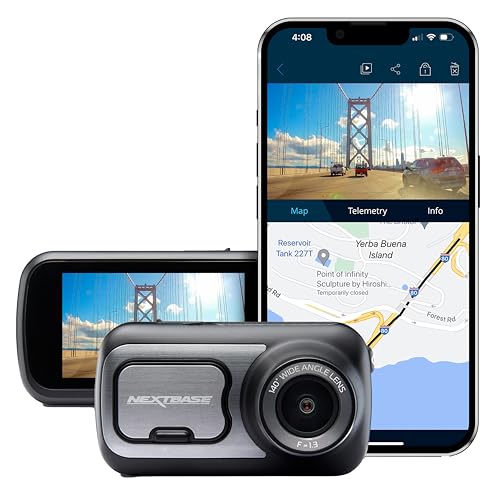 Nextbase 422GW Dash Cam Small with APP- Full 1440p/30fps Quad HD Recording in Car Camera- Amazon Alexa Voice Control- WiFi GPS Bluetooth- Parking Mode- Night Vision- Polarizing Filter Compatible